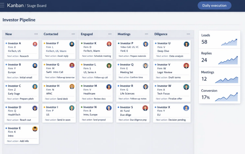 Kanban pipeline view screenshot